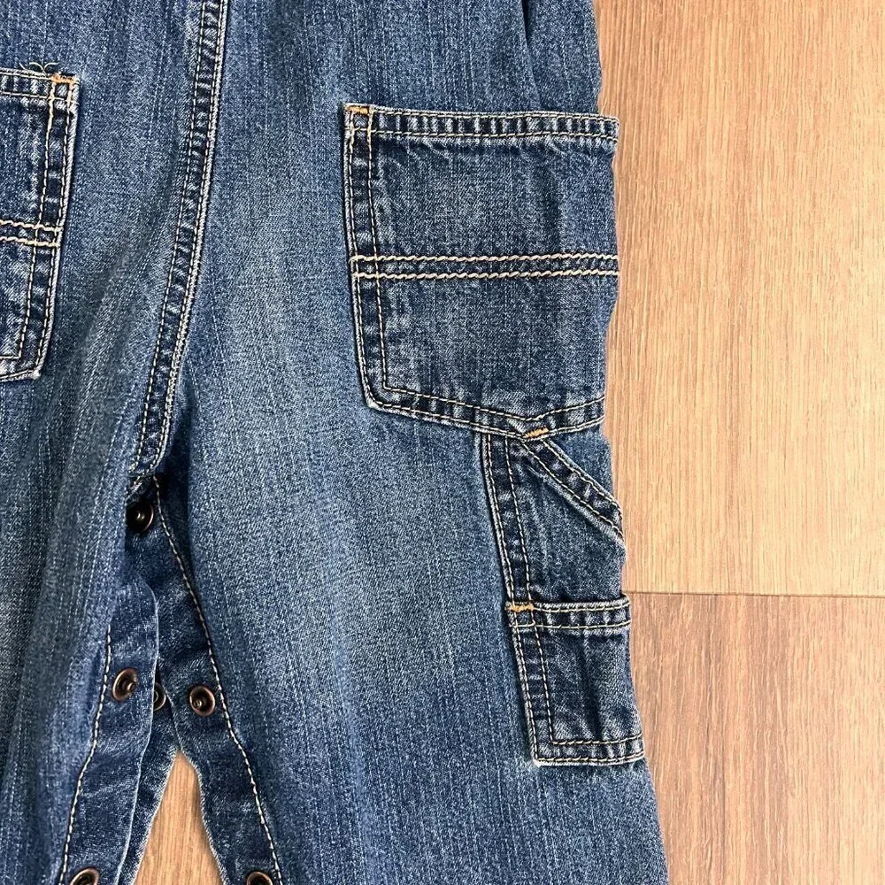 OshKosh Classic Denim Jean Bib Overalls Sz 12 M Unisex